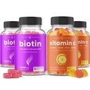 NutraChamps Biotin Gummies (2 Pack) dan Vitamin C Gummies (2 Paket) 4 Bungle
