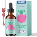 JoySpring Burst B12 Drops - Vitamin B Complex for Kids (2 fl oz, B2, B6, B5 + Methylcobalamin B12 Children Suppport to support Heally Growth & Development, Vegan B12, Ages 2- 16 + 144; 60