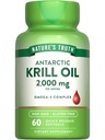 Nature 's Truth Antartika Krill Oil 2000mg Softgels 124; 60 Count 124; Omega -3 dengan EPA & DHA 124; Non- GMO & Gluten Free Suplemen