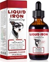 Liquid Iron Drops for Dogs, Cair Iron Supplemen untuk Dogs Supports Anemia, Promotes Blood Health, Impreve Low Enery Levels dan Letargy - Pet Supplies Dog Vitamin - 60 ml / Caramel Flavor