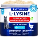 L-Lysine untuk Tambahan Bubuk Lysine - 900mg / service - Dukungan Ammune untuk Kucing & Kittens - Sneezing, Runny Nose, Squinting, Mata Mata Mata, Mata Dingin, Fungsi Mata, Kesehatan Repiratory - dengan Taurine