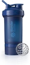BlenderBottle Shaker Bottle dengan Pill Organizer dan Penyimpanan untuk Sistem Powder Protein, 22-Ounce, Angkatan Laut