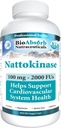 Bio Absorb Nattokinase Suplement. 100 mg, 2000 FUs. 400- Day Supply. Non-GMO Natto Extract Enzyme (400 Veggie Caps)