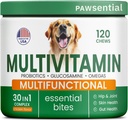 Vitamin Anjing + Glucosamin - Multivitamin + Propoles yang bisa dikunyah, Omega - Hip & Gabungan Dukungan, Skin & Coat, Gut Health - Dewasa & Senior - Besar & Kecil - 120 Chews