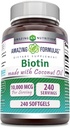 Amazing Formula Biotin dengan Ekstra Virgin Coconut Oil Suplemen 124; 10000 Mcg 124; Softgeels 12.4; Non-GMO 124; Gluten- Free 124; Made in USA (1 Pack, 240 Count)