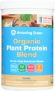 Amazing Grass Organic Plant Protein Blend: Vegan Protein Powder, New Protein Superfood Formula, All-InOne Nutition Shake with Beet Root, Pure Vanilla, 11 Servings