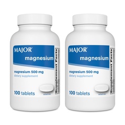 Mayor Magnesium 500mg - Magnesium Oxide Tablet - Dieter Suplemen - 100 Cacah (2 Pack)