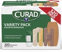CURAD Didukung Perban Bulk Variety Pack 320 Count 5 Styles Termasuk Waterproof, Sheer, Plastic, Heavy Duty & Flex-Fabric Bantuan Pertama Kit Essentials Protects Scrapes, Cuts & Burns
