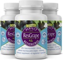 Suplemen Sempurna - Perfect Resgrape Resveratrol - 60 Capsules - Trans- Resveratrol & Organic Muscadine Grapes - 3 Pack