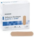 McKesson - Adhesive Strip McKesson 1 X 3 Inch Plastik Rectangle Tan Sterile - 100 / Box - McK