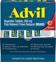 Advil Ibuprofen, 200mg, 50 Paket dari 2 tablet berlapis (Paket 5)
