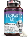 Kaibro Nutra D-Aspartic Acid Suplement for Men, 2440mg D- Aspartic Acid per Serving, Energy & Testosterone Dukung, Gluten- Free Non-GMO, 180 Vegan Capsules