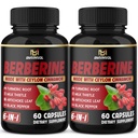 (2 Paket) Suplemen Berberine Plus Cinnamon Ceylon, Turmeric, Artichoke, Milk Thistle, Black Pepper - 120 Kapsul - 4 Bulan Suppply