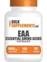 Suplemen BulkSulements.com Estial Amino Acids Capsules (EAmino Acids - EAMino Amino Acsules - 1000 mg Serving - 90 Day Supply (180 Gelatin Capsules)
