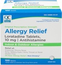 Quality Choice 24 Hour Allergy Medicine, Non- Drowsy Relief for Indoor & Outdoor Allergies, Loratadine Antihistamin, for Relief of Sneezing, Runny Nose, Itchy & Watery Eyes, 100 Count