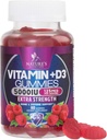 Vitamin D3 Supplement Gummy 5000 (125 mcg) Dietary Vitamin D untuk Pria & Women - Bone, Teeth, Muscle and Immune Health Dukung, Tinggi Potency V3 Nature 's Nor-GMO & Gluten Free - 60 Gummies