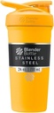 BlenderBottle Sport Insulated Stainless Steel Sake Bottle with Wire Whidle, 24- Ounce, Mango - Protein Shakes & Hydration for Athletes & Fitness Entreaists, Easy Mixing, Keeping Minds Cold, Lockable Lid