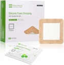 NeuneHeils Silicone Adhesive Foam Dressing with Gentle Border 4 "x4" for Bed Sore Leg Ulcer 10 Pack, High Absorbency Waterproof Slalone Wound Bandage