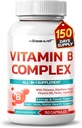 Vitamin B Kompleks - Tinggi Potency dengan Thiamin, Riboflavin, Niacin Vitamin B6, Folate, Vitamin B12 - Energy, Focus, Rambut, Skin, Nails Dukungan - 150 Cacah - Dibuat & Testing di Amerika Serikat