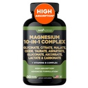 Kompleks Magnesium Gade Magnesium 10 dalam 1 - Glycinate, Citrate, Malate, Oxide, Taurte, Aspartate, Gluconate Accorbate Lactate Karbonate Zinc Copper Manganese (90 Count (Paket 1)
