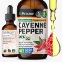 BIO KRAUTER ® Cayenne Pepper Drops 684 mg - Pure Vegan Cayenne Pepper Suplemen 2 Fl.Oz 28 Days of Supply - Natural Capsaicin for Digetives Support - Alkohol & Sugar Free, Non-GMO