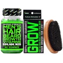 Beard Growth Kit w / 620.000mcg 14- 1 BilOTIN Gummies / Beard Growth Vitamin & Hair Growth untuk Men + 100% Lifetime Penggantian Pertama Potong Boar Bristle Brush & 360 Gelombang Brush untuk Pria