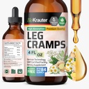 BIO KRAUTER Leg Cramps dengan Quinine - Ginger & Chamomile Liquid Extrates for Leg Cramps - Alkohol Alam & Gula Free Formula - Vegan Drops 4 Fl.Oz.