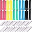 24 Pcs Escale Oil Aromatherapy Inhaler, Refilable Nasal Inhaler Blacks dengan Unscented Wicks, Assorted Colors