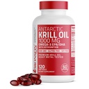 Bronson Antartika Krill Oil 1000 mg dengan Omega- 3s EPA, DHA, Astaxanthin dan Phospholipids 120 Softgeels