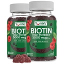 YumVs Biotin Gummies 5000mcg - Luscious Raspberry Flavor - Lebih cepat tumbuh rambut untuk Wanita atau Pria - Rambut, Skin & Nails Vitamin - Rambut Gummy - Vegetarian Biotin Suplemen (60 Ct.)