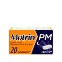 Motrin PM Relief Caplets with 200 mg Ibuprofen & 38 mphenhydramine Sleep Aid, Nighttime Pain Reliever for Minor Aches & Pains Helling You Fall Asleep & Stay Asleep, 20 ct