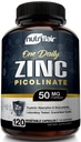 NutriFlair Zinc Picolinate 50mg, 120 Capsules - Maksimum Absorpsi Zinc Suplement Pills - Imune System Booster, Imunity Pertahanan, Tak Terkuat - GMO Antioksidant - Bandingkan gluconate, Citrate, Oxide