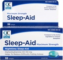 Quality Choice Max Strength Sleep Aid Diphenhydramine HCI 50 mg, Non Habit Forming for Occational Sleepless, Easy to Swallow Softgels, 32 Count Bottle