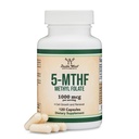 Methylfolate 1.000mcg, 120 Capsules (Nechty Party Testing Methyl Folate Folate) Methlated Folate adalah Bentuk yang Lebih Aktif dari Folic Acid (Non-GMO, Vegan Safe) oleh Double Wood