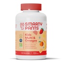 Anak SmartyPants Multivitamin Gummies: Omega 3 Fish Oil (EPA / DHA), Vitamin D3, C, Vitamin B12, B6, A, K & Zinc untuk Dukungan Imune, Biotin, Gluten Bebas, Tiga Fruit Flavors, 120 Count (30 Hari Tambahan)