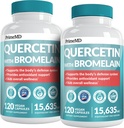 28-in- 1 Quercetin dengan Bromelain Supplement - Quercetin 500mg Capsules untuk Daily Ammune Dukungan - Quercetin dengan Vitamin C dan Zinc untuk Dewasa Dihidangkan dengan Vitamin D (120 ct, Paket 2)