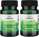 Swanson Keratin (dari Tibetan Wool) - Bahan Penambahan Natural Promoting Heally Joints, Hair, Skin & Nails - membantu Netsules Healthy - (60 Capsules, 50mg Setiap) (2 Pack)