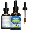 Pet Wellsing Lung Gold for Cats - Lung Immune Support, Lower Respiratory Health, Open Airways, Normal Breathing, Reishi, Coptis - Veterinarian- Formulated Herbal Supplemen - 2 oz (59 ml)