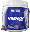 Tambahan Alpha Amino NRG + BCAA Amino Energy Recoder - Hidration Blend with Electrolytes - Focus Blend for Optimal Performance Support in Men & Women (30 Servings, Juicy Grape)