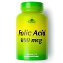 ALFA VTAMINS Acid Folic 800 mcg Prenatal Suplemen, Mendukung Kesehatan Kardiovaskular, Fungsi Darah Tubuh & Tubuh, Formasi Darah Merah & Pembangunan Fetal Sehat, Tambahan Dieter, 100 Tablet