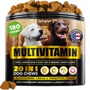 20-in- 1 Dukungan Multivitamin Anjing - Imunitas, Divalry, Gabungan dan Dukungan Kesehatan Jantung Gabungan - Vitamin Anjing Alam dengan Biotin, Mom, Cranberry, Glucosamin untuk Anjing - 180 Chews
