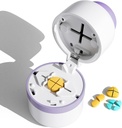 Pill Cutter - Pill Splitter dengan Pedang Baja Stainless untuk Pemotongan Pil Kecil atau Pil Besar dalam satu Keempat, Pil Cutter 1 / 4, Cocok untuk Cuting Vitamin, Tablet (1-4 Purple)