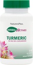 Natures Plus Herbal Actives Turmeric - 400 mg, 95% Curcumin, 60 Vegan Capsules - Vegetarian, Gluten- Free - 60
