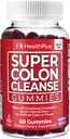 Health Plus Super Colon Cleanse Gummies 15 Day Supply of Gentle Overnight Relief from Occational Constipation, Natural Senna Extract, Dietary Supplemen, Mixed Berry Flavor, 60 Count