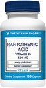 The Vitamin Shoppe Panthenic Acid 500MG, with Vitamin B5, Support Energy Produksi & Hair, Skin, Nails, Once Daily (100 Kapsul)