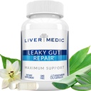 Leaky Gut Repair Natural Gut Health Supplement Glutamine Organic Slippery Elm NAG Marshmallow Root Aloe Vera MSM Quercetin Promotes Digevices Ease, Gut Wellness 100mg 60 Caps