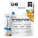 10X Health Hydration Pager Wave Crusher Electrolyte Drink Mix Liquid 15 Stickpacks with Magnesium Citrate, Sodium & Potasium - Natural Flavored Electrolite