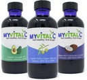 MyVitalC Combo of Organic Extraic Virgin Olive Oil, MCT & Avocado Oil - ESS60 Antioksidant Suplemen - untuk Anti- Aging, Umur Panjang, Tidur, Energi - Paket 3
