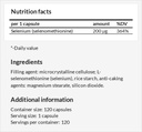 Selenium 200 Aig (Selenomethionine) - 120 Kapsul - 4 Bulan Suppply - Diet Suplemen untuk mendukung Thyroid dan Sistem kekebalan - oleh MZ