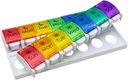EZY DOSE Weekly (7-Day) Pill Case, Medicine Planner, Vitamin Organizer, 2 Kali sehari AM / PM, Removeabale Trays, Kompartemen Tombol Besar Push, Mudah digunakan, Arthritis Frid, Rainbow Lids, BPA Free